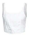 Brunello Cucinelli Woman Top White Size Xl Cotton, Polyamide, Elastane, Brass