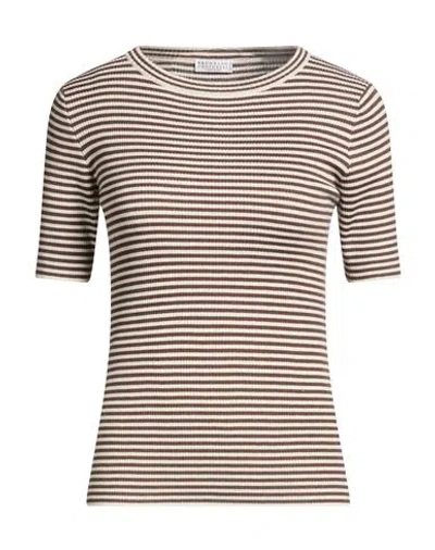 Brunello Cucinelli Woman T-shirt Brown Size M Cashmere, Silk