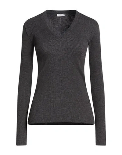 Brunello Cucinelli Woman T-shirt Grey Size Xs Wool, Brass