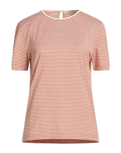 Brunello Cucinelli Woman T-shirt Tan Size Xs Cotton In Multi