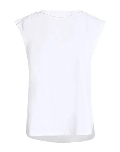 Brunello Cucinelli Woman T-shirt White Size M Cotton, Brass