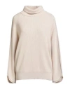 Brunello Cucinelli Woman Turtleneck Beige Size L Cashmere In Neutral