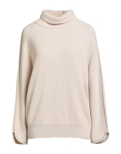 Brunello Cucinelli Woman Turtleneck Beige Size L Cashmere In Sand