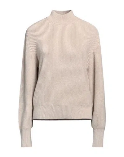 Brunello Cucinelli Woman Turtleneck Beige Size Xl Cashmere, Ecobrass
