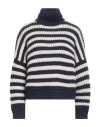 Brunello Cucinelli Striped Sweater In Wool And Cashmere In Blue