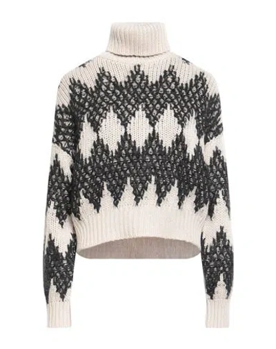 Brunello Cucinelli Roll Neck Printed Sweatshirt In White