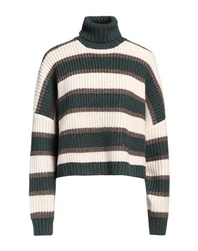 Brunello Cucinelli Woman Turtleneck Dark Green Size M Cashmere, Polyamide, Silk