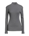 Brunello Cucinelli Woman Turtleneck Grey Size M Cotton, Brass In Gray