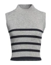 Brunello Cucinelli Woman Turtleneck Grey Size Xl Cashmere In Grey