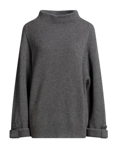 Brunello Cucinelli Woman Turtleneck Grey Size Xl Cashmere, Brass In Gray