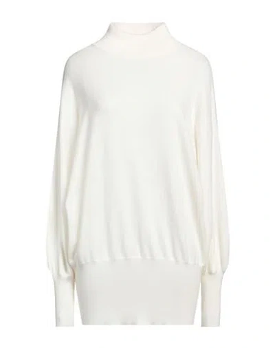 Brunello Cucinelli Woman Turtleneck Ivory Size M Cashmere, Ecobrass In White