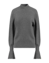 Brunello Cucinelli Woman Turtleneck Lead Size S Cashmere, Ecobrass In Grey