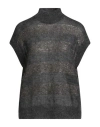 Brunello Cucinelli Grey Striped Sweater In Mohair Blend In Gray