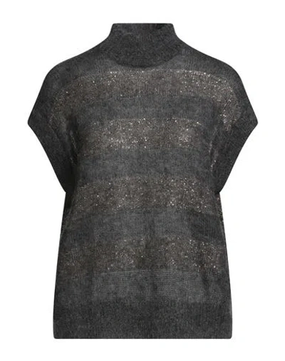 BRUNELLO CUCINELLI BRUNELLO CUCINELLI WOMAN TURTLENECK LEAD SIZE XL MOHAIR WOOL, POLYAMIDE, WOOL, POLYESTER