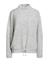 Brunello Cucinelli Woman Turtleneck Light Grey Size M Mohair Wool, Polyamide, Wool In Gray