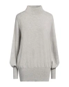 Brunello Cucinelli Woman Turtleneck Light Grey Size S Cashmere, Ecobrass
