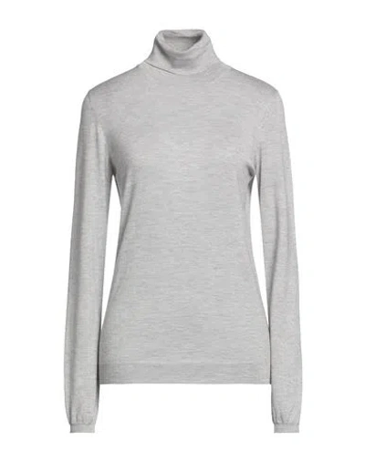 BRUNELLO CUCINELLI BRUNELLO CUCINELLI WOMAN TURTLENECK LIGHT GREY SIZE XXL CASHMERE, SILK, POLYAMIDE, METALLIC POLYESTE