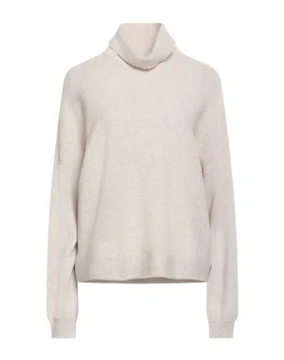 Brunello Cucinelli Woman Turtleneck Light Grey Size Xxl Virgin Wool, Cashmere, Silk, Ecobrass