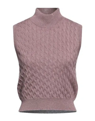 Brunello Cucinelli Woman Turtleneck Mauve Size Xl Cashmere In Purple