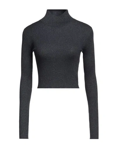 Brunello Cucinelli Woman Turtleneck Midnight Blue Size L Cashmere, Silk, Polyamide, Metallic Polyest In Blue