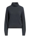 Brunello Cucinelli Woman Turtleneck Navy Size M Virgin Wool, Cashmere, Silk In Navy Blue