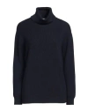 Brunello Cucinelli Woman Turtleneck Navy Size Xl Cashmere, Brass In Navy Blue