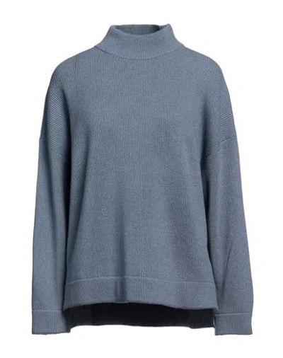 Brunello Cucinelli Woman Turtleneck Pastel Blue Size Xxs Cashmere, Brass