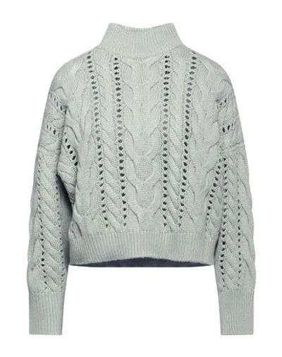 Brunello Cucinelli Woman Turtleneck Sage Green Size L Virgin Wool, Cashmere, Silk, Brass