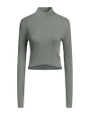 Brunello Cucinelli Woman Turtleneck Sage Green Size Xl Cashmere, Silk, Polyamide, Metallic Polyester