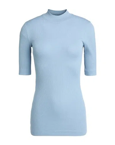 Brunello Cucinelli Woman Turtleneck Slate Blue Size Xxs Cotton, Brass In Blue