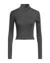 Brunello Cucinelli Woman Turtleneck Charcoal Size Xl Cashmere, Silk, Polyamide, Metallic Polyester In Grey