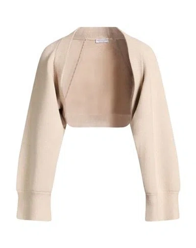 Brunello Cucinelli Woman Wrap Cardigans Beige Size Xs Cashmere, Polyamide, Elastane