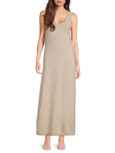 Brunello Cucinelli Women's 100% Cashmere Scoopneck Maxi Dress In Brown