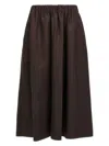 Brunello Cucinelli Flowing Linen Full Skirt With Elastic Waistband In Brown