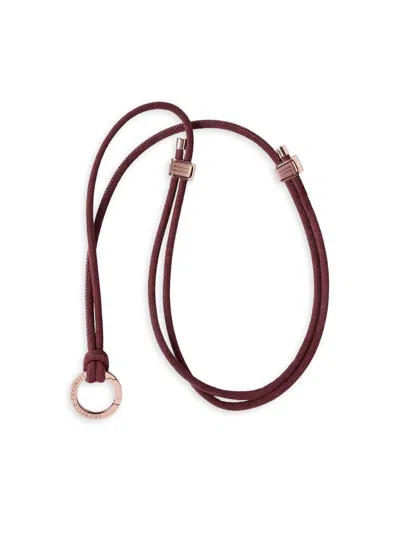 Brunello Cucinelli Women's Alcantara Glasses Cord With Monili In Burgundy