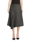 Brunello Cucinelli Asymmetric Virgin Wool Midi Skirt In Gray