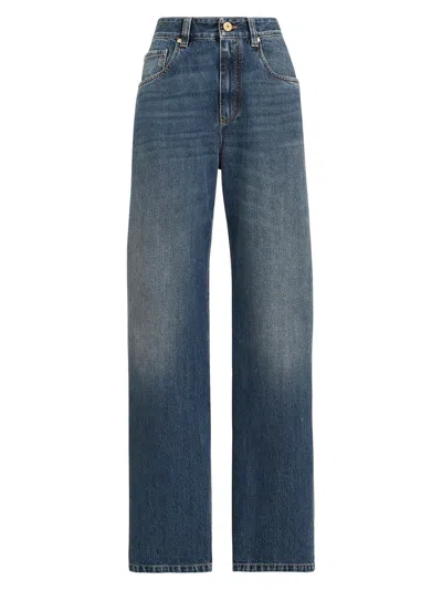 Brunello Cucinelli Women's Authentic Denim Contemporary Loose Jeans In Blue