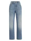 Brunello Cucinelli Logo Patch Mid-rise Straight-fit Jeans In Blue