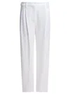 Brunello Cucinelli Women Baggy Cotton Tailored Pants In White