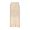 Brunello Cucinelli Women Baggy Crop Linen Pants With Shiny Cuffs