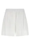 Brunello Cucinelli Elastic Waist Pleated Shorts With Back Pockets In White