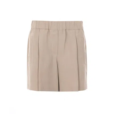Brunello Cucinelli Women Baggy Shorts In Neutral