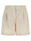 Brunello Cucinelli Women Cotton And Linen Shorts With Jewellery In White