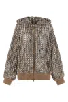 Brunello Cucinelli Women 'balloon Net Embroidery' Cardigan In Brown