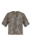 Brunello Cucinelli Multicolor Balloon Net Embroidery Sweater In Multi