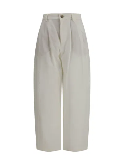 Brunello Cucinelli Women Barrel Fit Jeans With Pockets In Neutral