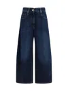 Brunello Cucinelli Women Blue Jeans With Five-pocket Design And Patch Logo On The Back In Denim Woma In Blue