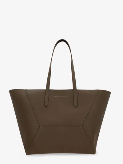 Brunello Cucinelli Women Bc Duo Hammered Leather Shoulder Bag In Brown