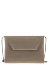 Brunello Cucinelli Women Bc Duo Nubuck Croc Print Clutch Bag With Jewellery In White