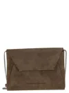 Brunello Cucinelli Women Bc Duo Suede Clutch Bag With Precious Chain In Brown